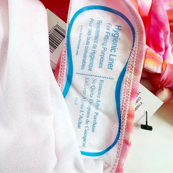 NWT Sundazed Tie Dyed Side Tie High Waist Bikini Bottom Orange and Pink Size L - Picture 6 of 10